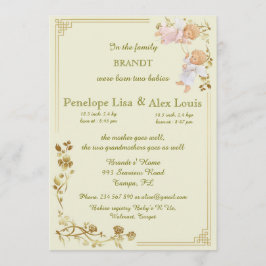 Geburtszwillingsankündigung Ankündigung