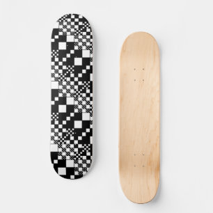 Gecheckt, Karo - Schwarz und Weiß Skateboard