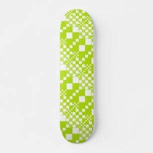 Gecheckt, Karos - Limettengrün und Weiß Skateboard