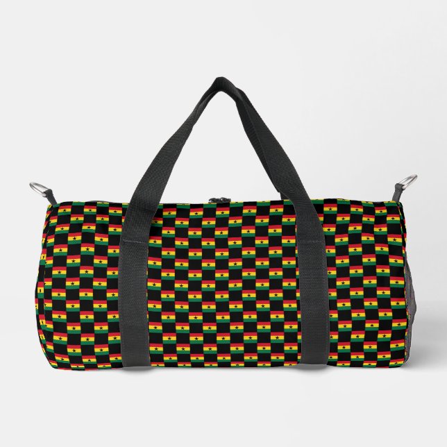 Gechecktes Ghana-Flag-Muster Duffle Bag (Vorderseite)