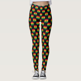 Gechecktes Ghana-Flag-Muster Leggings