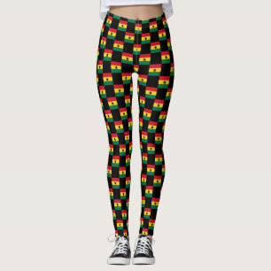 Gechecktes Ghana-Flag-Muster Leggings
