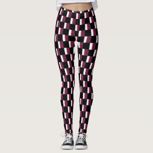 Gechecktes Katar-Flag-Muster Leggings