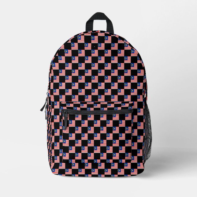 Gechecktes Muster für die malaysische Flagge Bedruckter Rucksack (Vorderseite)
