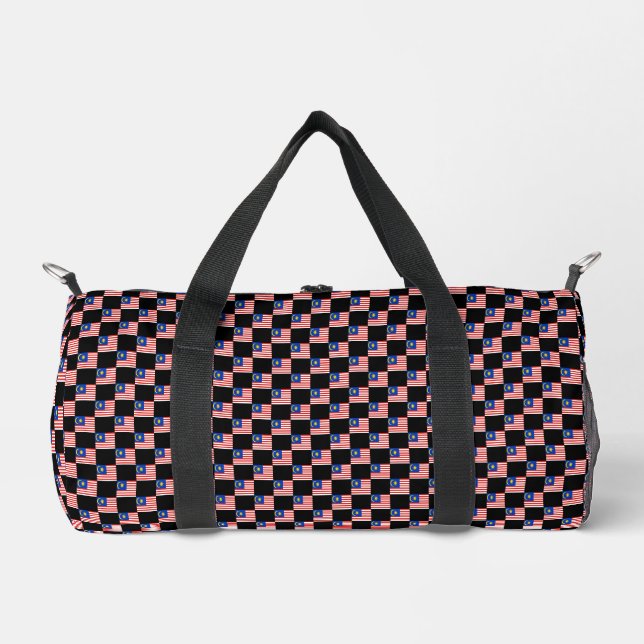 Gechecktes Muster für die malaysische Flagge Duffle Bag (Vorderseite)