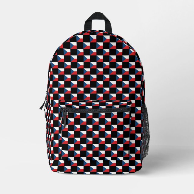 Gechecktes tschechisches Flaggenmuster Bedruckter Rucksack (Vorderseite)
