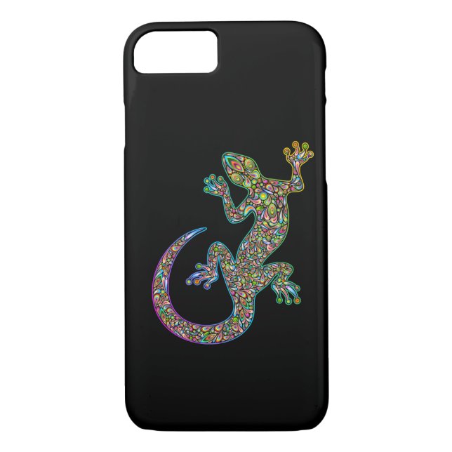 Geck Gecko-psychedelischer Entwurf iPhone 7 Fall Case-Mate iPhone Hülle (Rückseite)