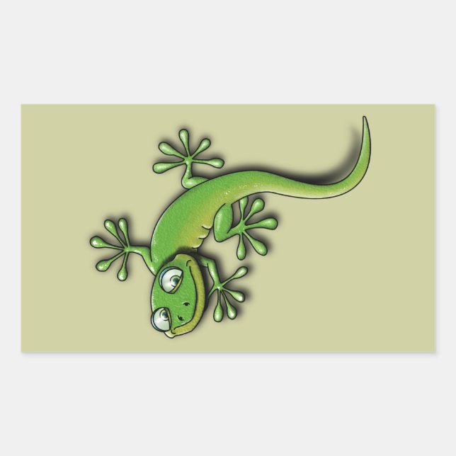 Gecko 2 rechteckiger aufkleber (Vorderseite)