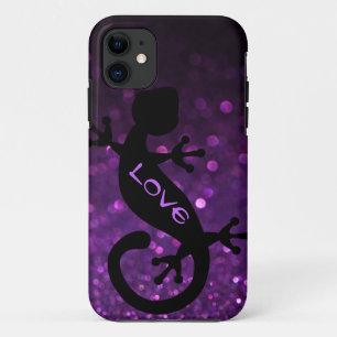 Gecko auf lila Glitzer iPhone 5/5S Kasten Case-Mate iPhone Hülle