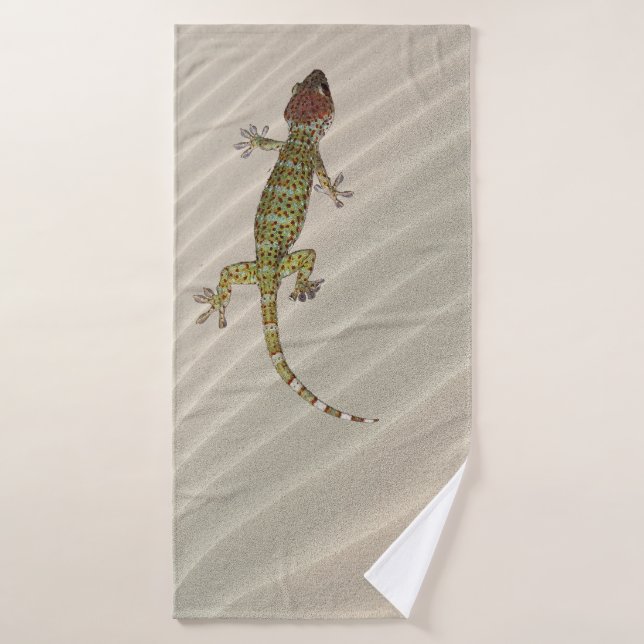 Gecko auf Sand Badehandtuch (Badehandtuch)