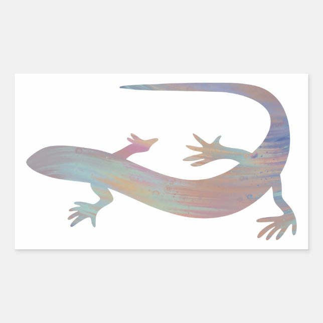 Gecko-Aufkleber im Acrylstil Rechteckiger Aufkleber (Vorderseite)