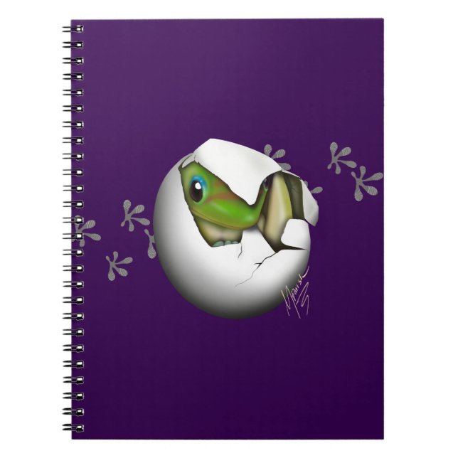 Gecko-Baby im Ei  Notizblock (Vorderseite)