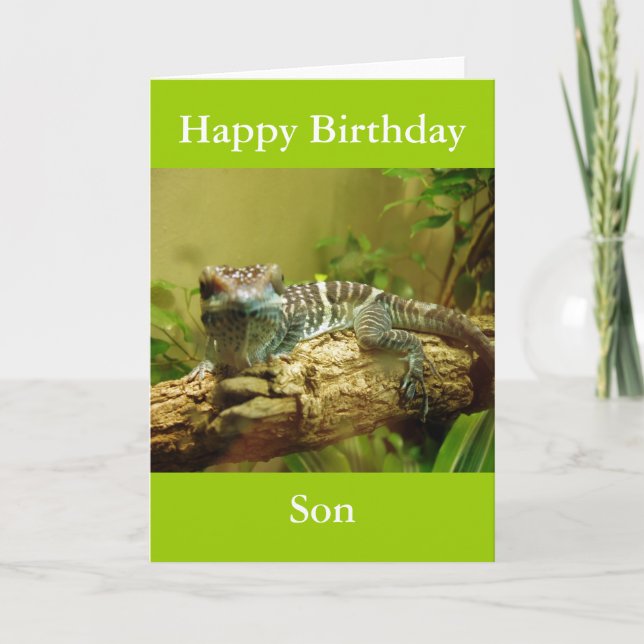 Gecko Birthday Card Karte (Vorderseite)