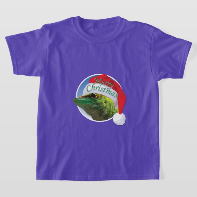 Gecko de Noël - T-shirt de base pour enfants (Poser)