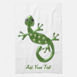 Gecko-Echsen-Design Geschirrtuch