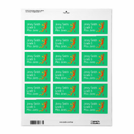 Gecko-Eidechse der Girl Adressaufkleber