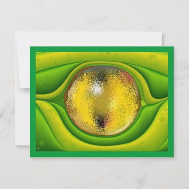 GECKO-EIDECHSEN-DRACHE-AUGEN-EINLADUNG SEHEN SIE EINLADUNG (Vorderseite)