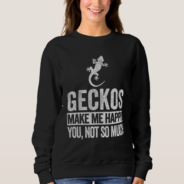 Gecko  Gecko Zitat Retro Sweatshirt (Vorderseite)