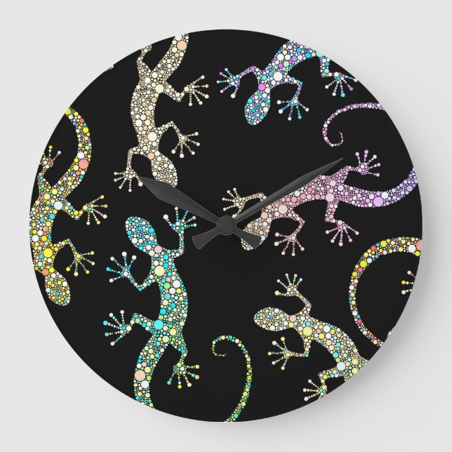 Gecko Große Wanduhr (Vorderseite)