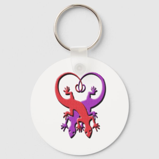 Gecko Heart Keychain Schlüsselanhänger (Vorderseite)