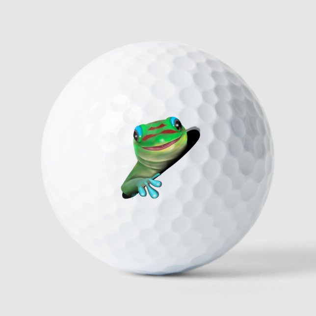 Gecko in einem Loch Golfball (Vorderseite)