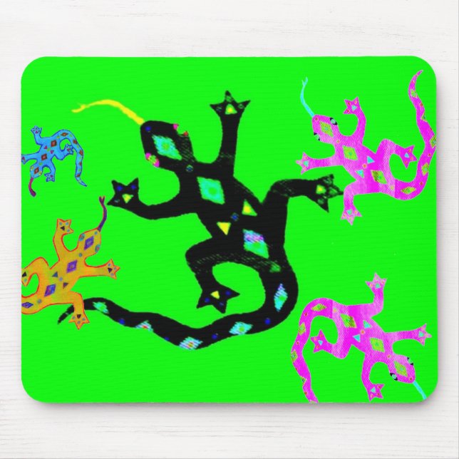 Gecko in Grün2 Mousepad (Vorne)