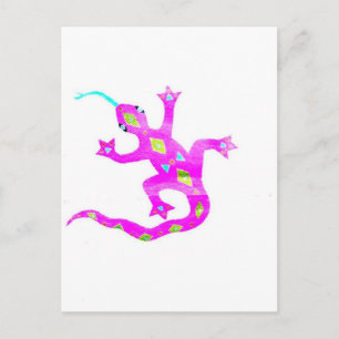 Gecko in Pink2 Postkarte