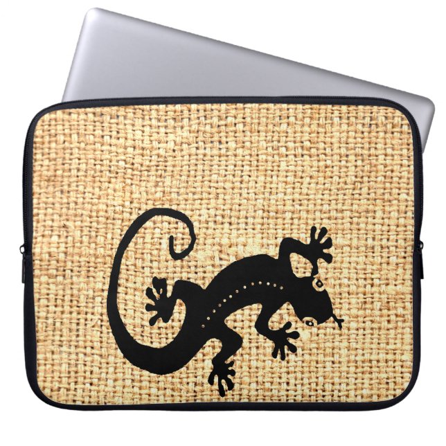 Gecko-Kaffee Laptopschutzhülle (Vorderseite)