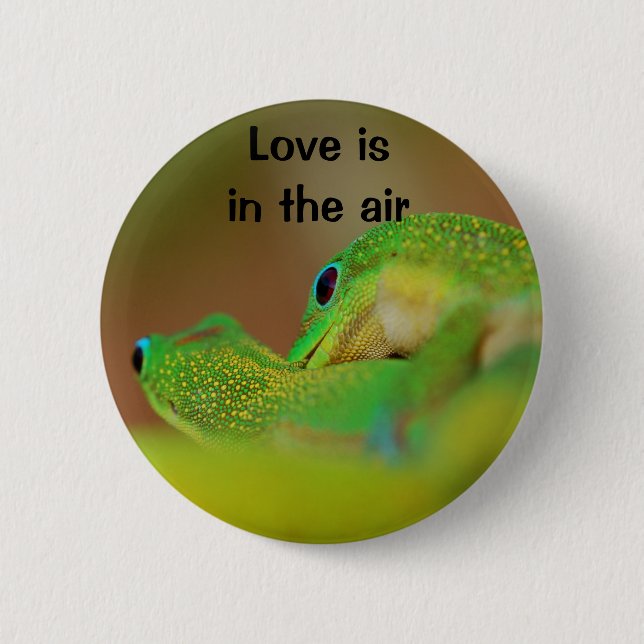 Gecko-Liebe Button (Vorderseite)