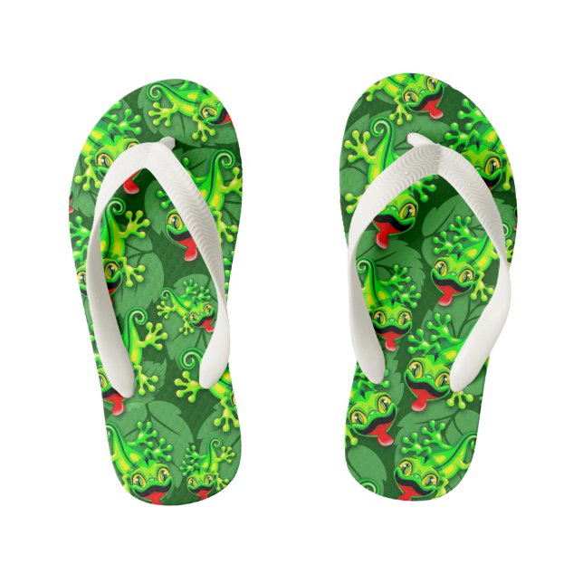 Gecko Lizard Baby Cartoon Kinderbadesandalen (Fußbett)