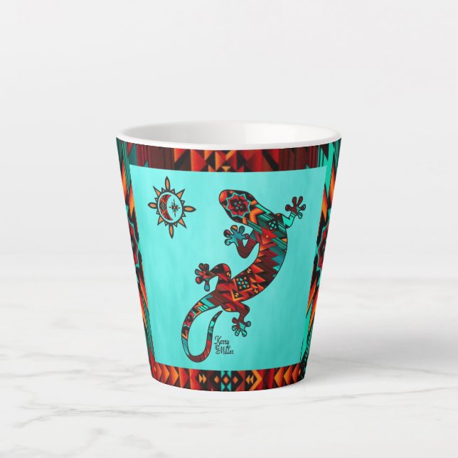 Gecko Lizard Et Sun Latte Mug (Devant)