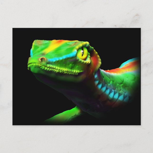 Gecko Lizard Rainbow Colors Postcards Postkarte (Vorderseite)
