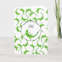 Gecko Lizard Reptile Birthday Karte