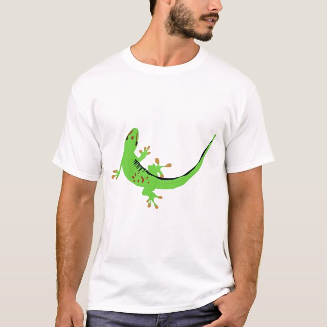 Gecko Lizard Reptile Illustration T-Shirt (Vorderseite)
