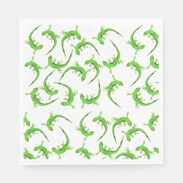 Gecko Lizard Reptile Muster Serviette (Vorderseite)