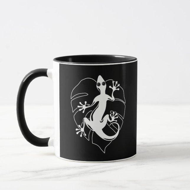 Gecko Lizard Silhouette Tasse (Links)