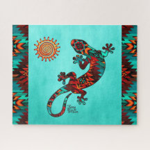 Gecko Lizard und Sun Jigsaw Puzzle