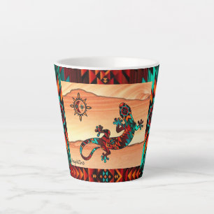 Gecko Lizard und Sun Latte Tasse