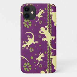 Gecko Lizards Ethnic Lila Green Pattern Case-Mate iPhone Hülle