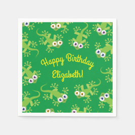 Gecko Lizards Geburtstagsparty Niedlich Kids Serviette