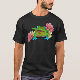 Gecko mit Blume T-Shirt