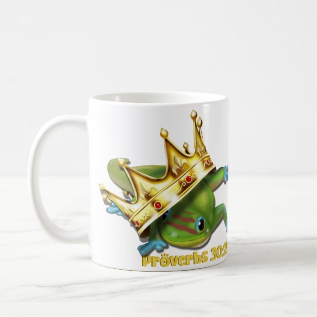 Gecko mit Krone—Sprichwörter Kaffeetasse (Links)
