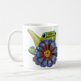 Gecko mit Zinnia-Blume Kaffeetasse