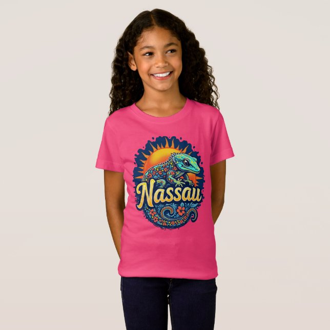 Gecko Nassau Bahamas Caribbean T-Shirt (Vorne ganz)