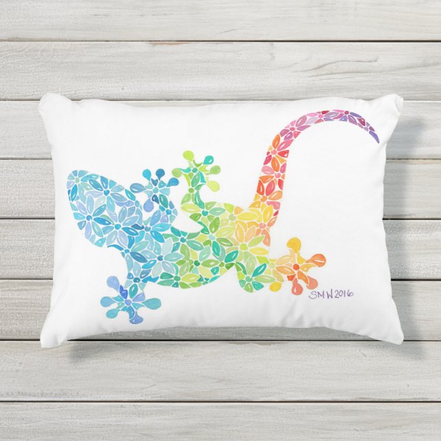 Gecko Patio Pillow Kissen Für Draußen (Vorderseite)