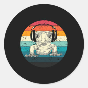 Gecko Playing Video Game Funny Gamer Runder Aufkleber