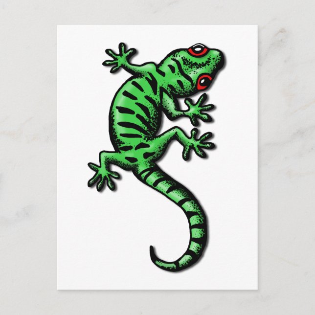 Gecko Postkarte (Vorderseite)