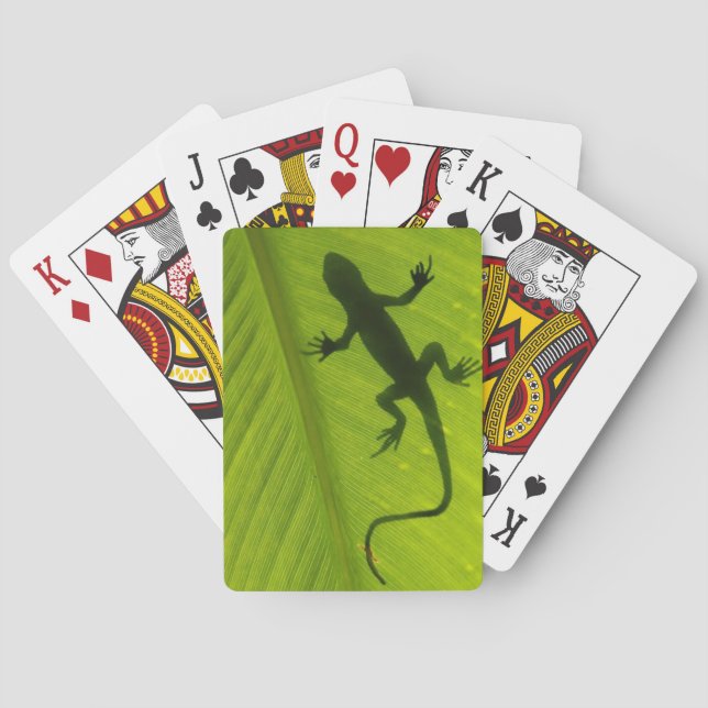 Gecko-Silhouette Spielkarten (Rückseite)