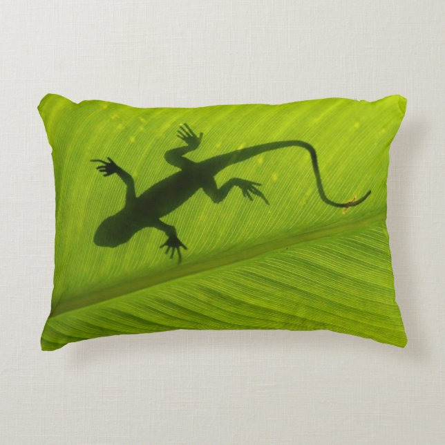 Gecko-Silhouette Zierkissen (Vorderseite)