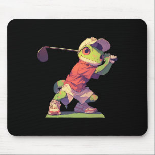 Gecko spielt Golf lustiger Golfspieler Eidechse Mousepad